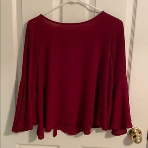Maroon blouse with bow in back